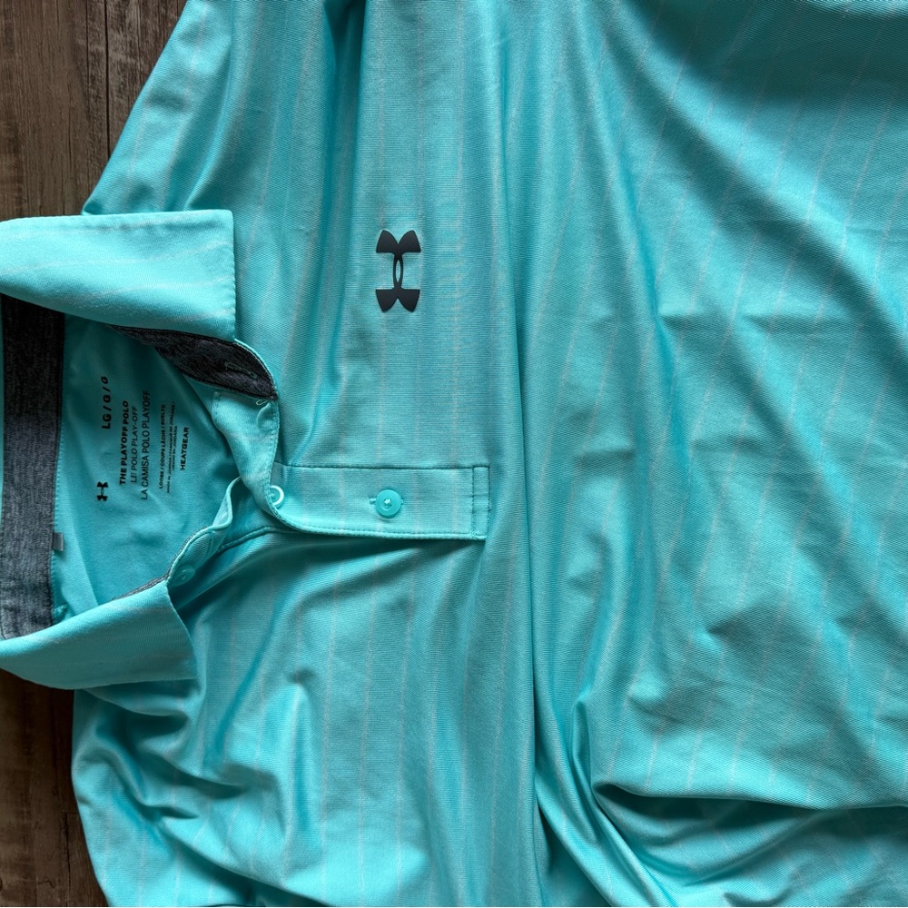 Under Armour Men's Aqua Polo Shirt Large Golf